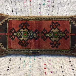 14x31 long pillow cover lumbar pillow throw pillow kilim pillows boho throw pillows wool long pillow brown pillow cover ottoman pillow cover