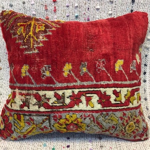 18x20 rug pillow cover vintage pillow cover kilim pillow cover carpet pillow boho pillow red pillow sofa pillow couch pillow red pillow case