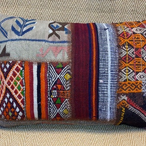 20x28 handmade wool kilim patchwork pillow cover blue couch pillow case orange pillows home decor handwoven pillow striped sofa throw pillow