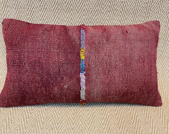 14x24 burgundy couch pillow cover home decor kilim pillow cover housewarming gift handmade decor pillow case sofa throw pillow wool cushion