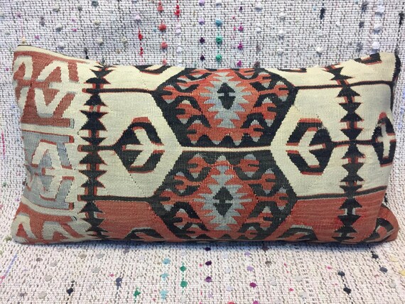 Antique Ottoman Turkish Kilim Woven Throw Cushions Pillows Cover Ethnic Sofa