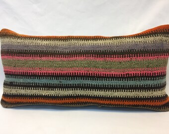 12x24 kilim pillow cover vintage pillow cover striped pillow cover boho pillow cover long pilllows sofa pillow bedroom pillows lumbar pillow