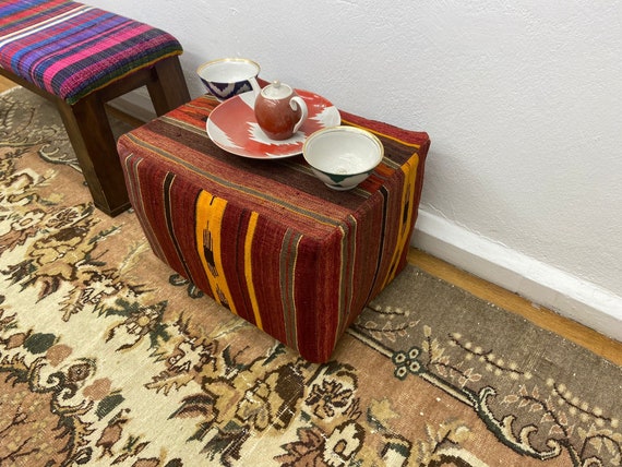 coffee table vintage pouf footstool ottoman pouf kilim pouf rectangle pouf tiny table stunning pouf ottoman furniture ottoman decor stand