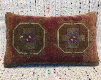 18x30 pillow case boho pillow vintage pillow case lumbar pillow kilim pillow rug pillow cover sofa throw pillow brown pillow case cushion