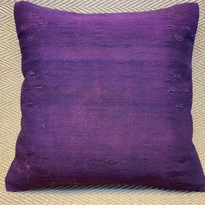 20x20 purple kilim pillow cover sofa pillow vintage pillow couch pillow lumbar pillow wool pillow case cushion cover throw pillow rug pillow
