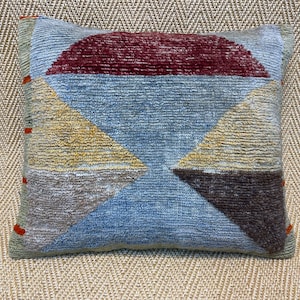 16x18 handmade blue kilim pillow cover sofa throw pillow wool cushion vintage decor couch pillow cases beige decorative pillow home decor