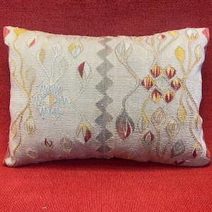 16x24 handmade decorative kilim pillow cover vintage decor yellow floral couch pillow case beige sofa throw pillow home decor office decor