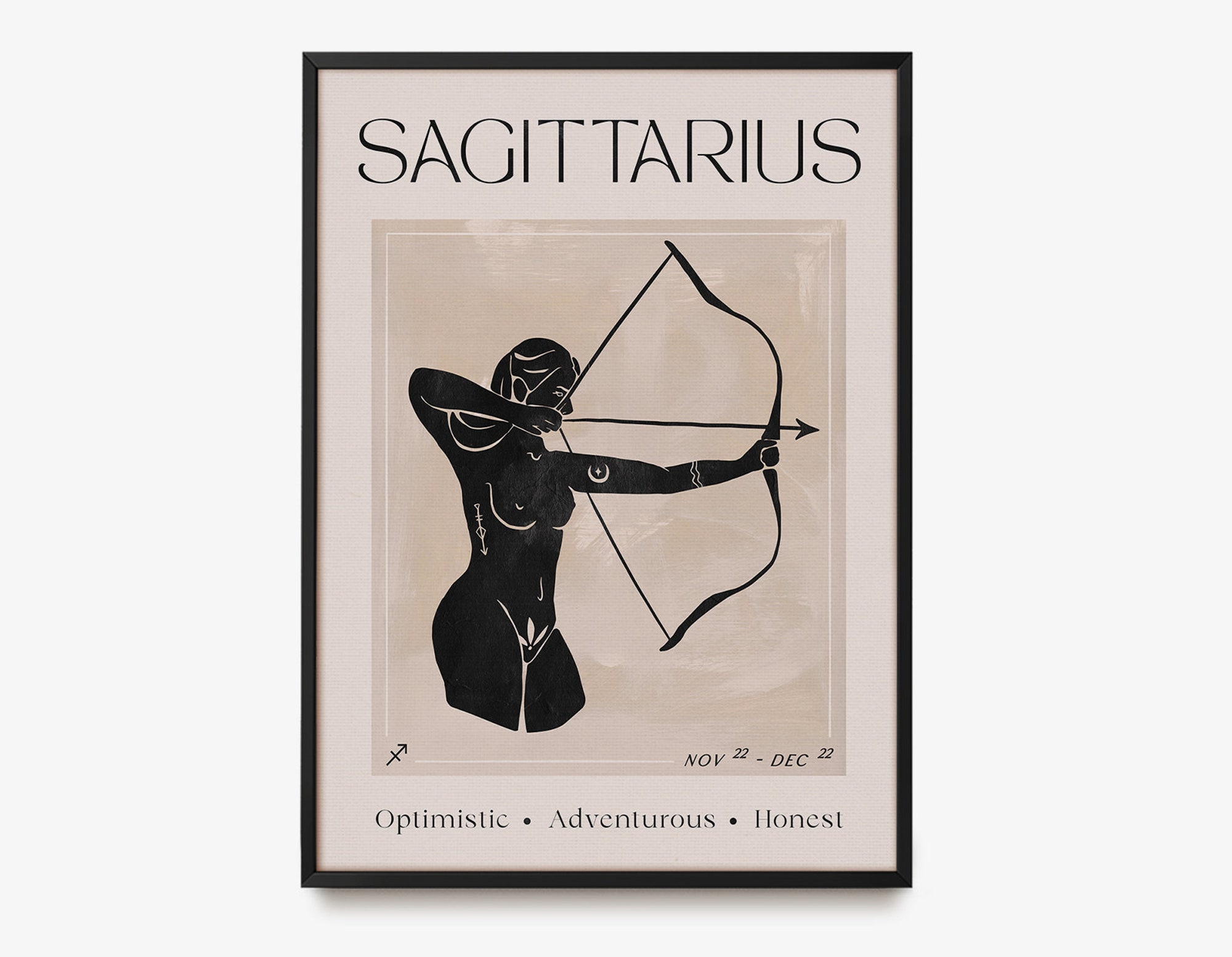 Zodiac, Sagittarius, Gift, Birthday, Astrology, Star Sign, Art Print, Poster, Boho Decor