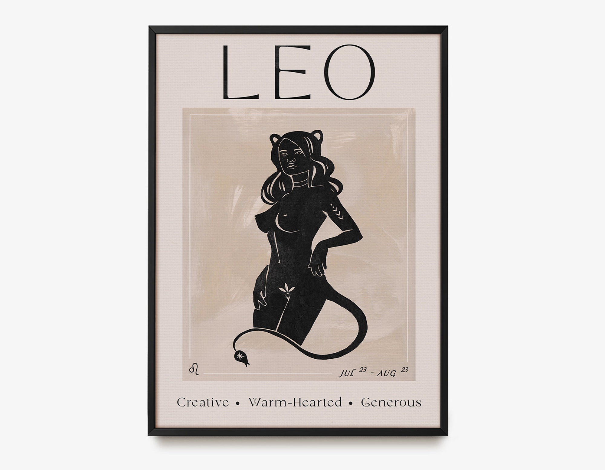 Zodiac, Leo, Gift, Birthday, Astrology, Star Sign, Art Print, Poster, Boho Decor