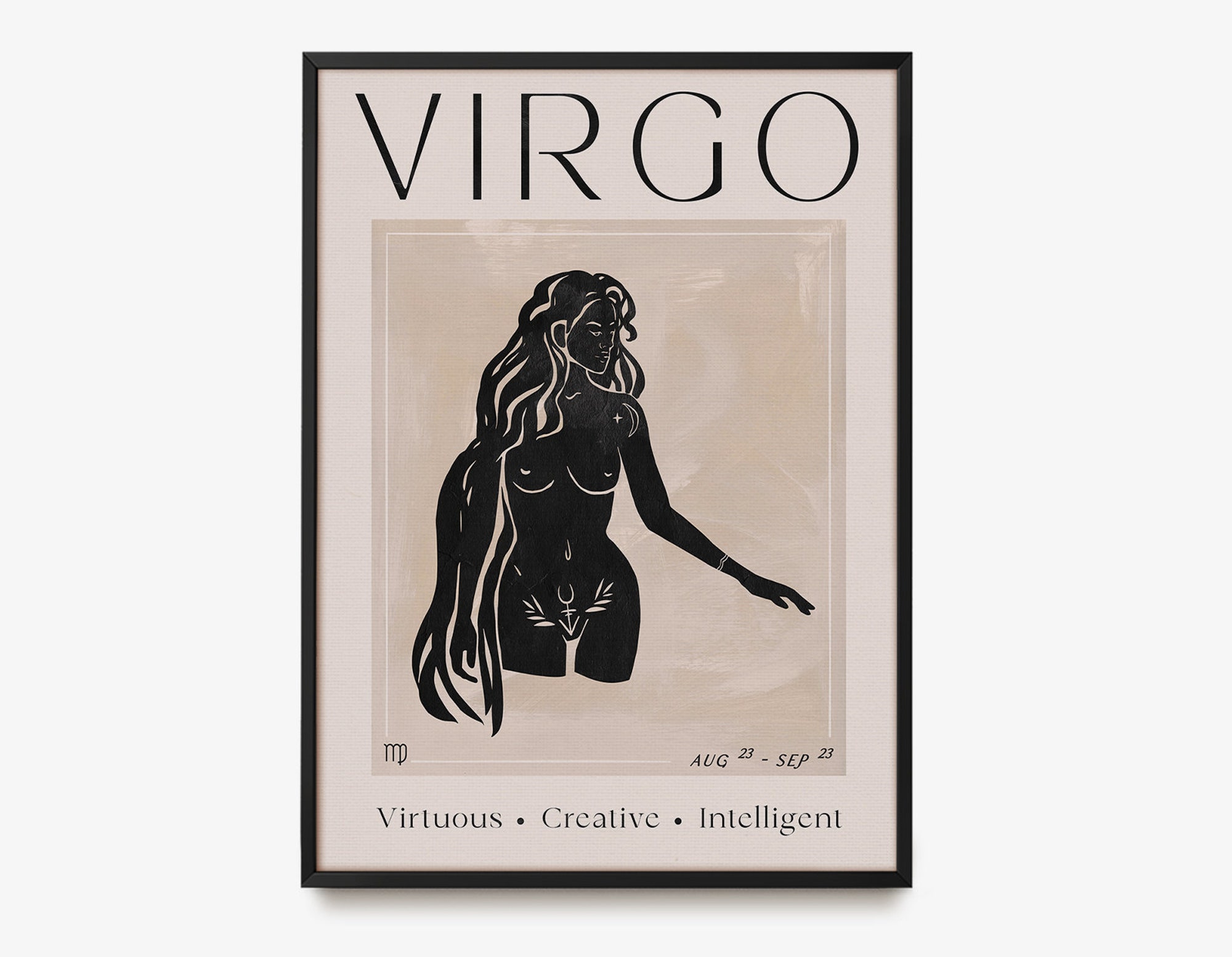 Zodiac, Virgo, Gift, Birthday, Astrology, Star Sign, Art Print, Poster, Boho Decor