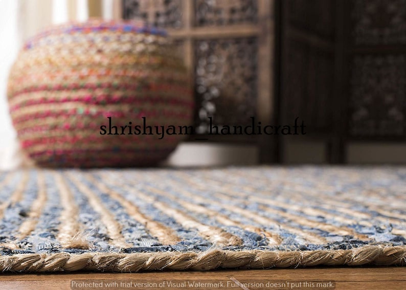 Reversible Rug Jute Natural Rectangle Braided Floor Mat Etsy