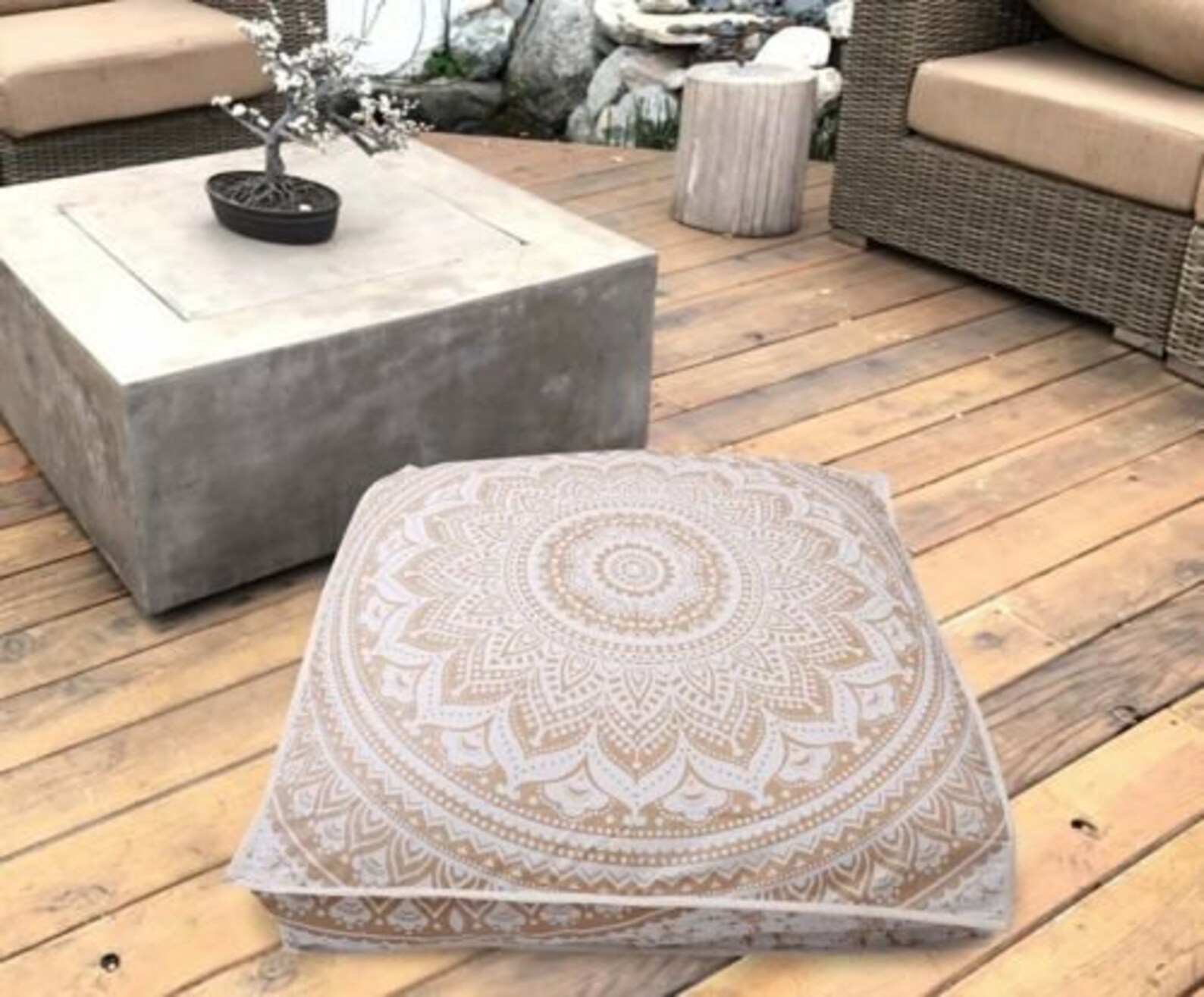 Large Size Indian Meditation Floor Pillow Cover 35 Etsy