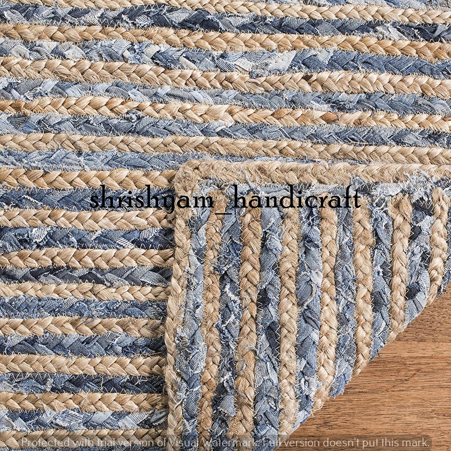 Reversible Rug Jute Natural Rectangle Braided Floor Mat Etsy