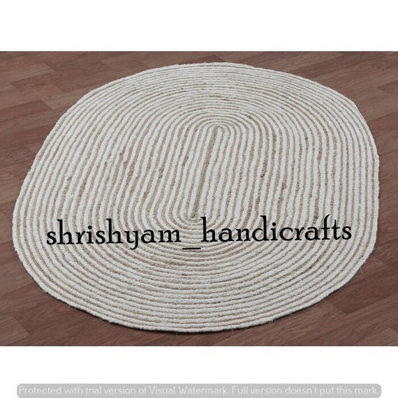 Hand Braided Bohemian Oval Rug Cotton Chindi Jute Area Rug Braided RAG RUG  Colorful Area Home Decor Floor Rug -  Canada