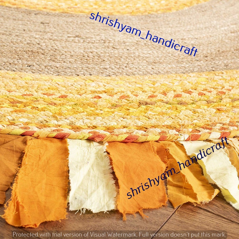 India Rug Hand Braided Bohemian Colorful Cotton Chindi Area Etsy