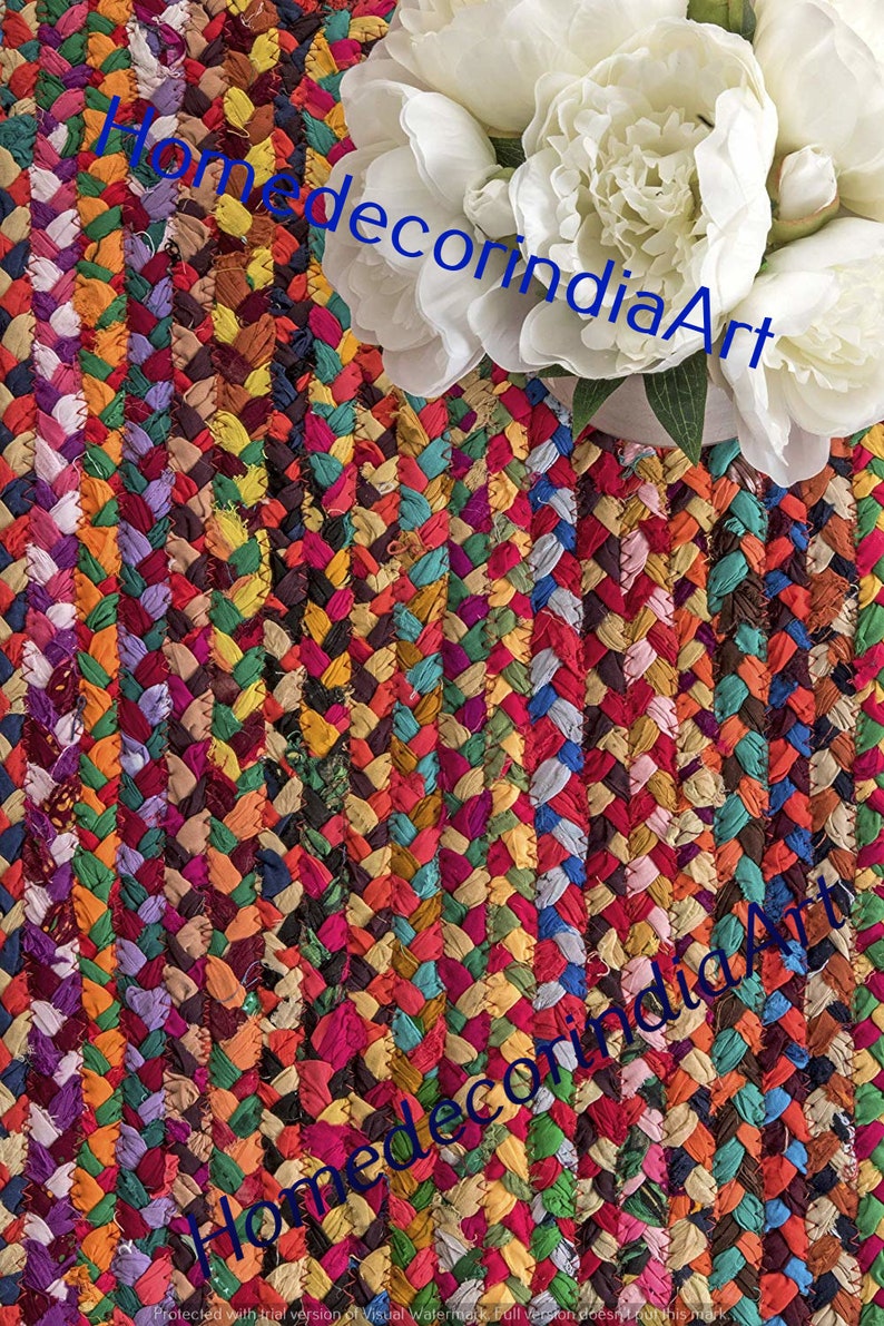 2x10 Feet Cotton Rug Runner RAG RUG braided runner rug Etsy