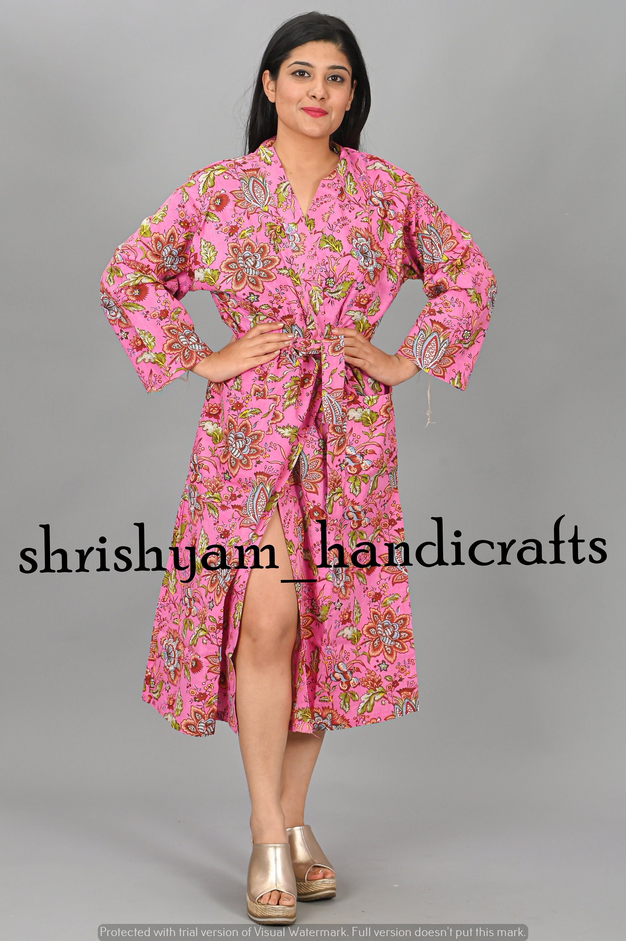 Buy Women's Bath robe Cotton Robe Kimono Indian Pure Cotton, Night Wear  Suit Dressing Gown, Printed Kimono (Black) Online at Low Prices in India -  Amazon.in
