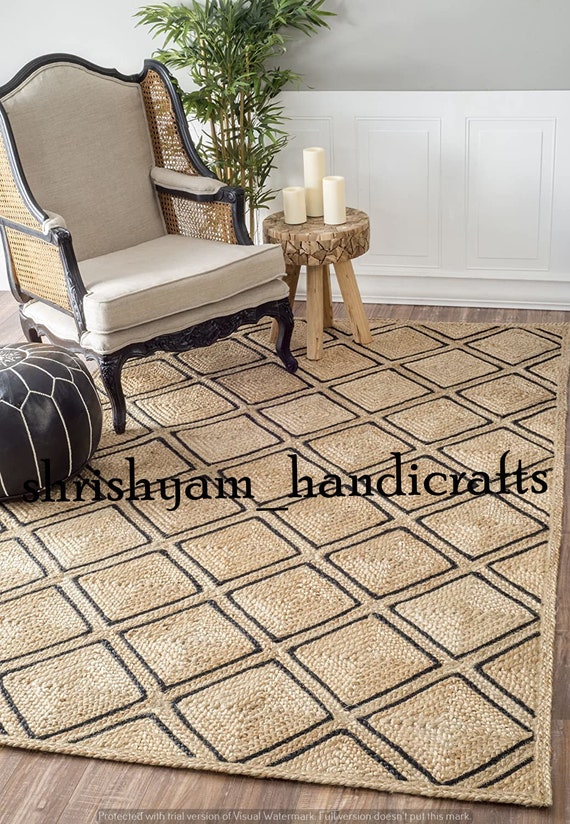 4x6Feet ndian Rectangle Handmade Floor mat Carpet Organic rug