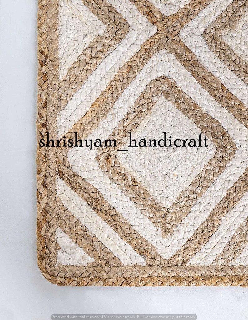 Handmade Jute & Cotton Mix Rug Braided Rag Rug Multi Colour Etsy