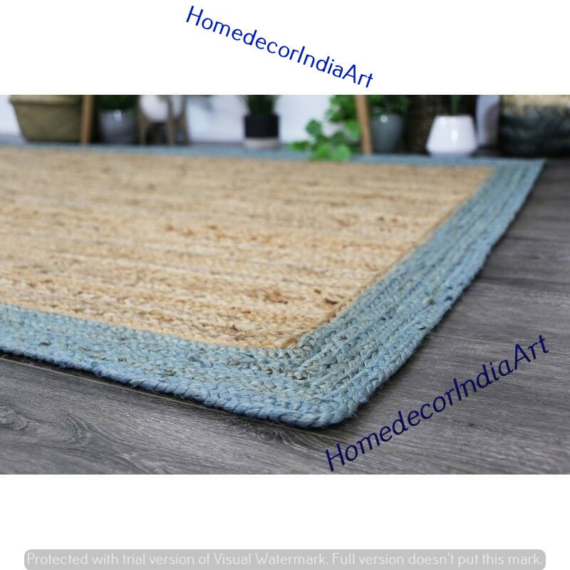 Handmade Multi Color Natural Jute Rectangle Rug Indian - Etsy