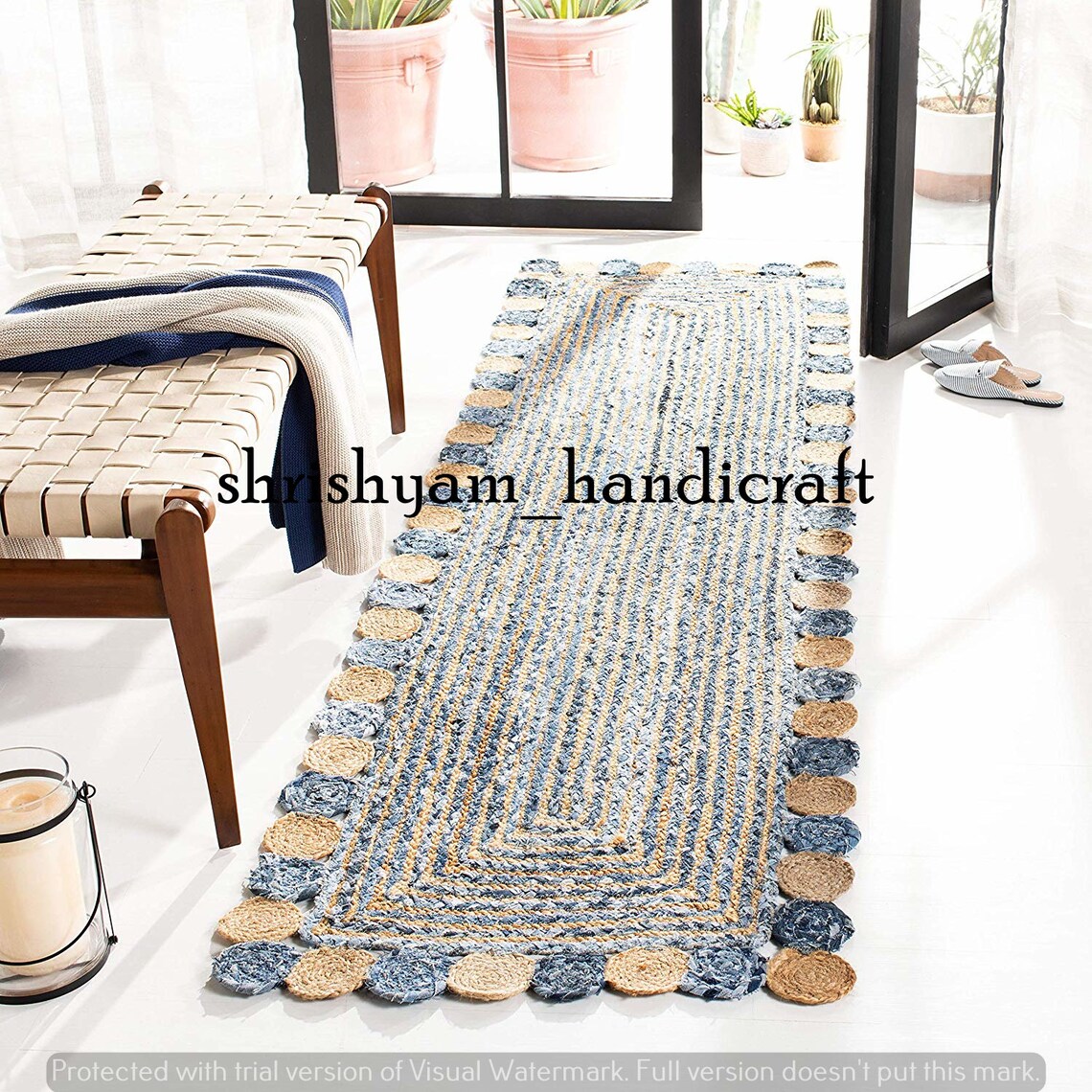 Rug Jute Natural Rectangle Braided Floor Mat Handmade Etsy