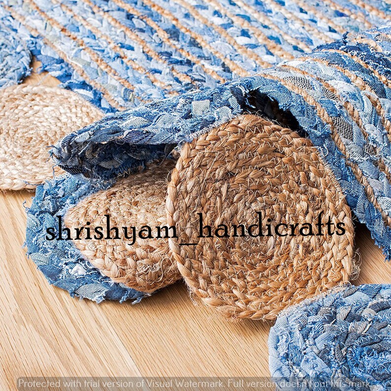 Rug Jute Natural Rectangle Braided Floor Mat Handmade Etsy
