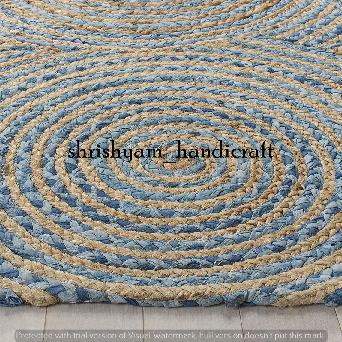 Rug Jute Natural Rectangle Braided Floor Mat Handmade Etsy