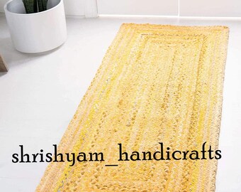 Bohemian Multi Chindi Jute Round Rug Rag, Indian Braided Area Rug ...