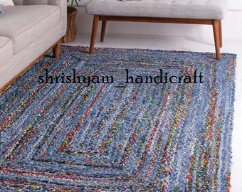Hand Braided Bohemian Colorful Cotton Chindi Area Rug multi colors Home Decor Rugs cotton area rugs 2x3' Feet Rug Rag Area Rug Braided Rugs