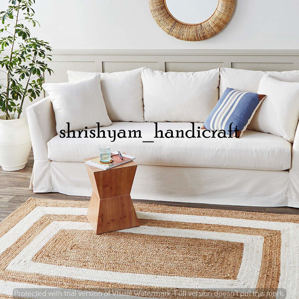 Jute Rug 6x9 Area Rug Modern Boho Rug Natural Fiber Rug Etsy India