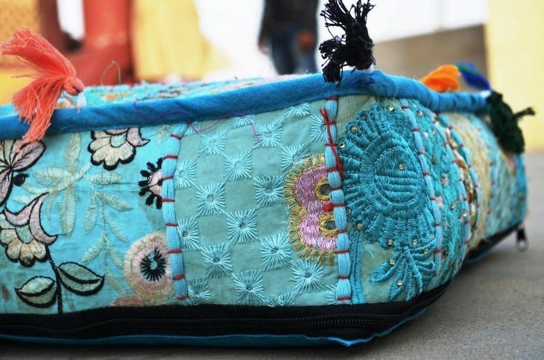 Indian Large Floor Cushion Cover Floor Seating Cushion Square - Etsy