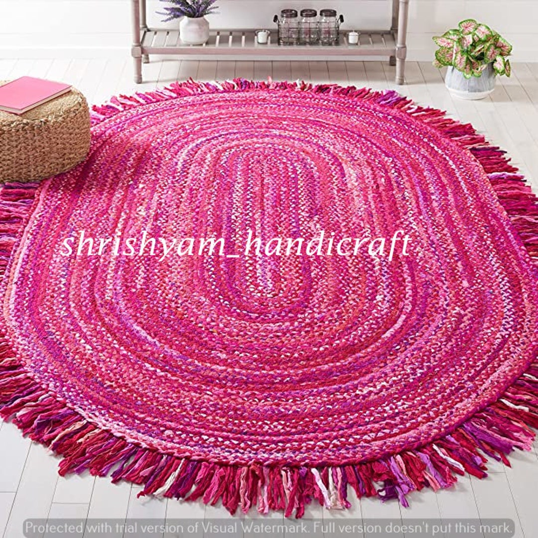 4x6 5x8 6x9 8x10 Natural Fiber Rug Hand Braided Cotton Etsy