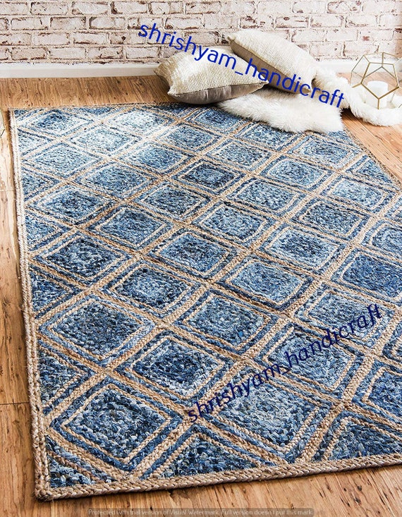Handmade Indian Chindi Rag Rug 100% Recycled Cotton Small Woven Floor Mat  2X3 FT