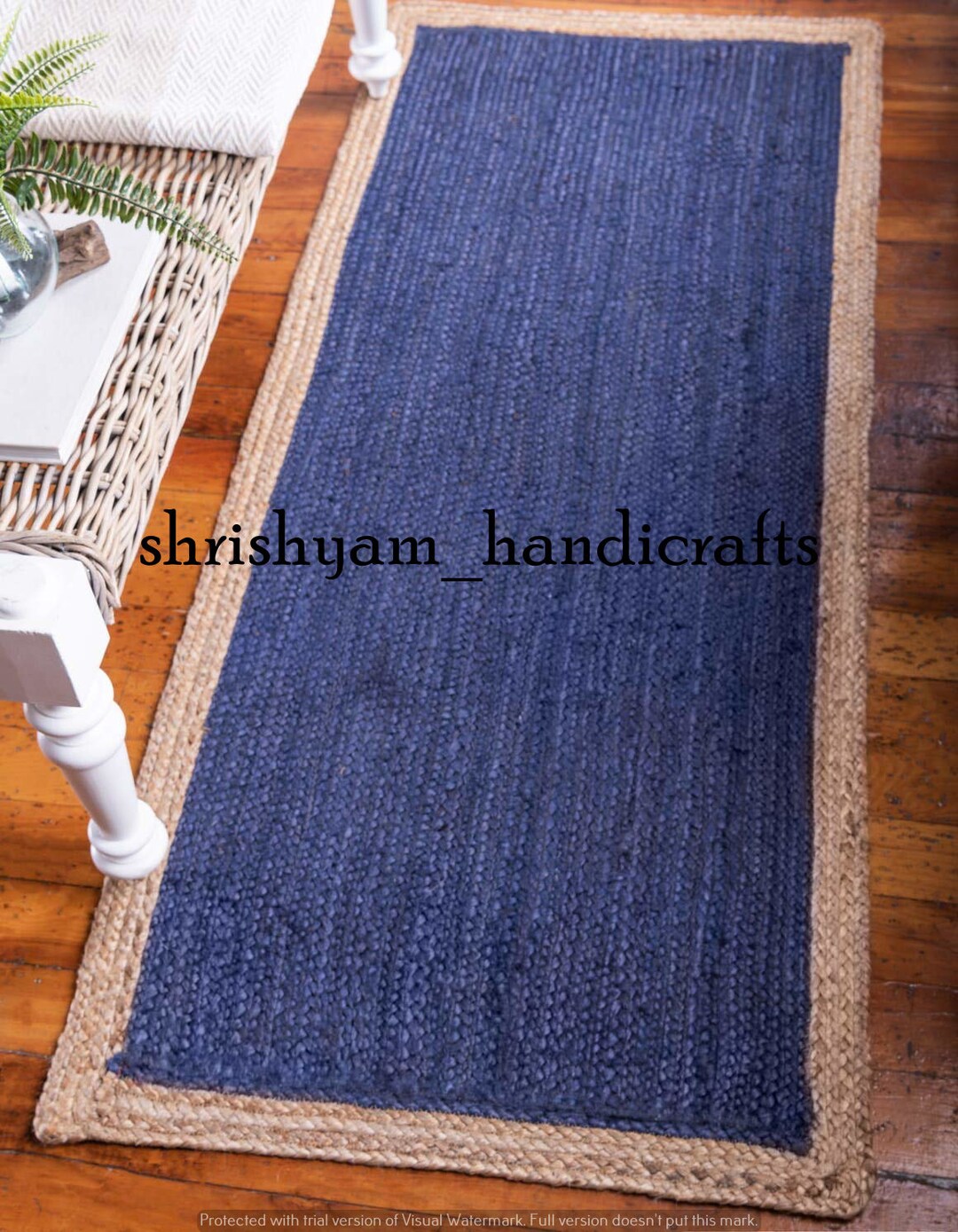 Braided Jute Runner Rag Rug Handmade Jute Rug Indian Jute Runner Rug