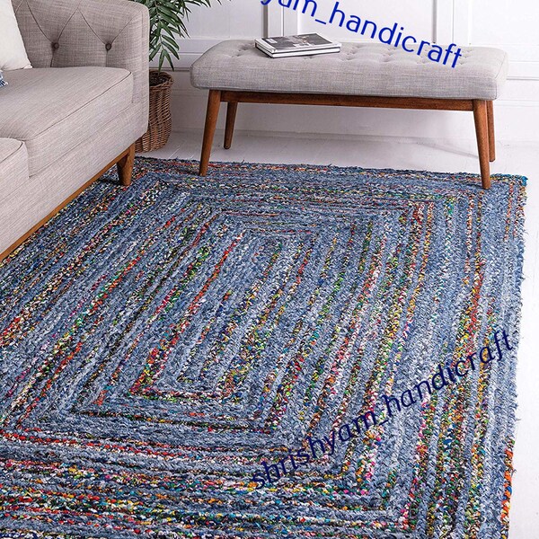 Denim Braided Rug - Etsy