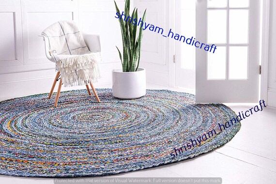 3 Feet Indian Handmade Jute Round Floor Rug Yoga Mat Carpet Bohemian Home Decor 