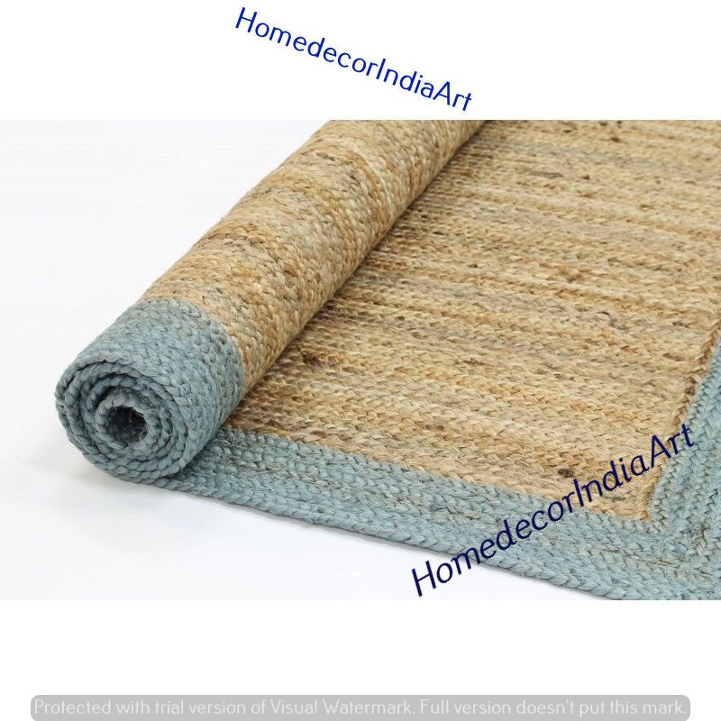 Handmade Multi Color Natural Jute Rectangle Rug Indian - Etsy