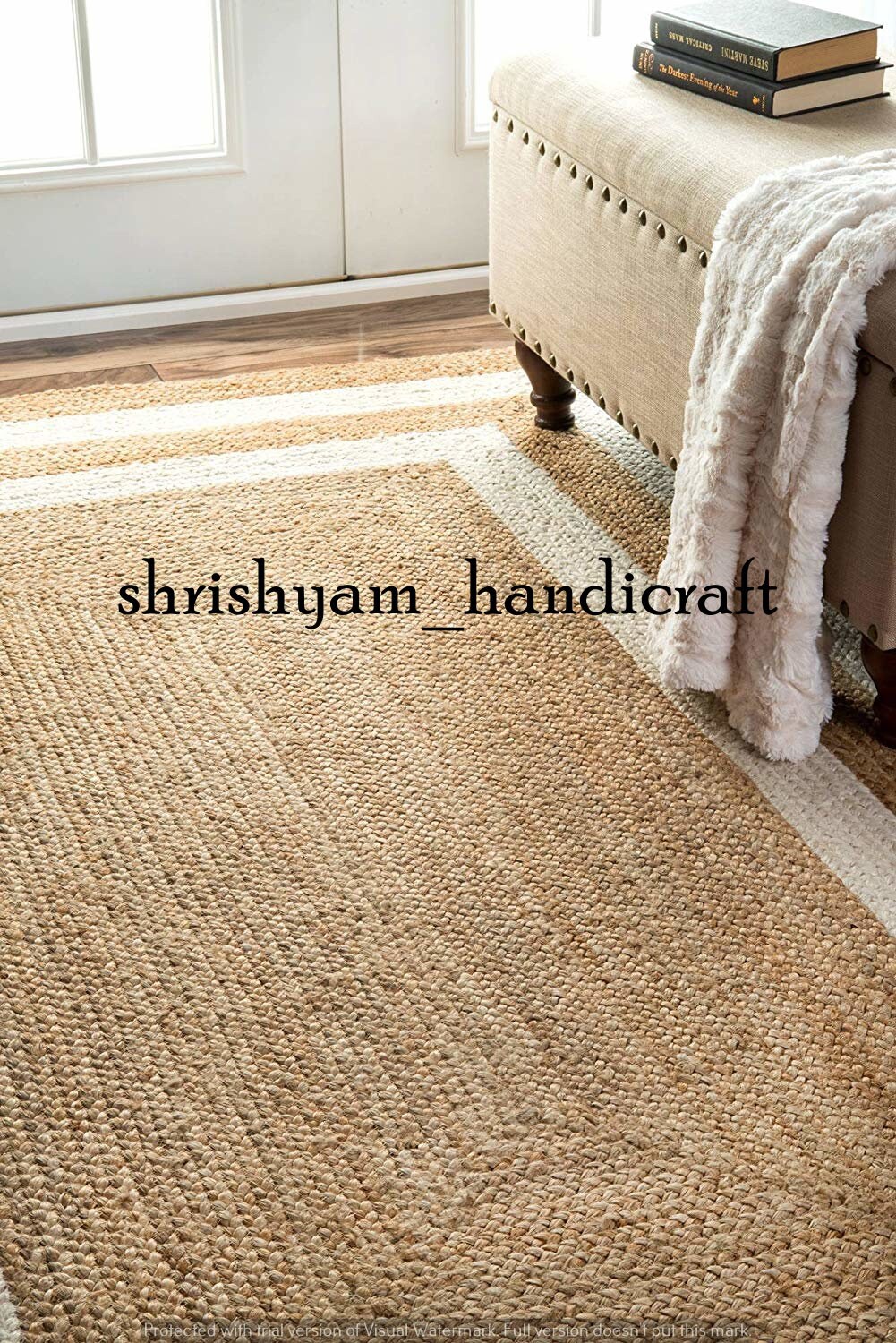 Jute rug 6x9 Area rug Modern boho rug Natural fiber rug Etsy