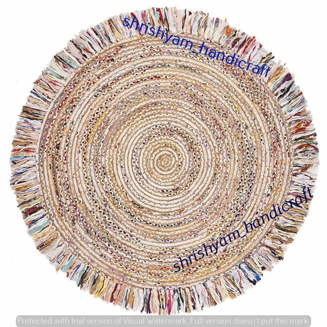 Indian Braided Area Rug Bohemian Rag Rug Jute and Cotton Home - Etsy