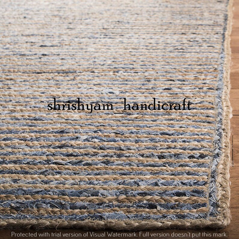Reversible Rug Jute Natural Rectangle Braided Floor Mat Etsy