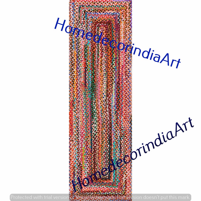2x10 Feet Cotton Rug Runner RAG RUG braided runner rug Etsy