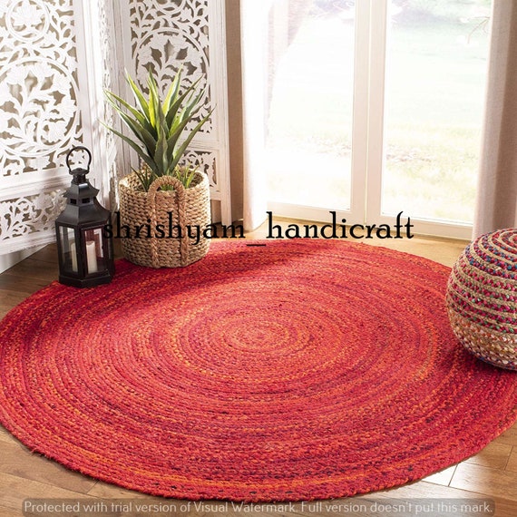 Handmade 3 Feet Floor Rug Braided Round Rug Meditation Mat | Etsy India