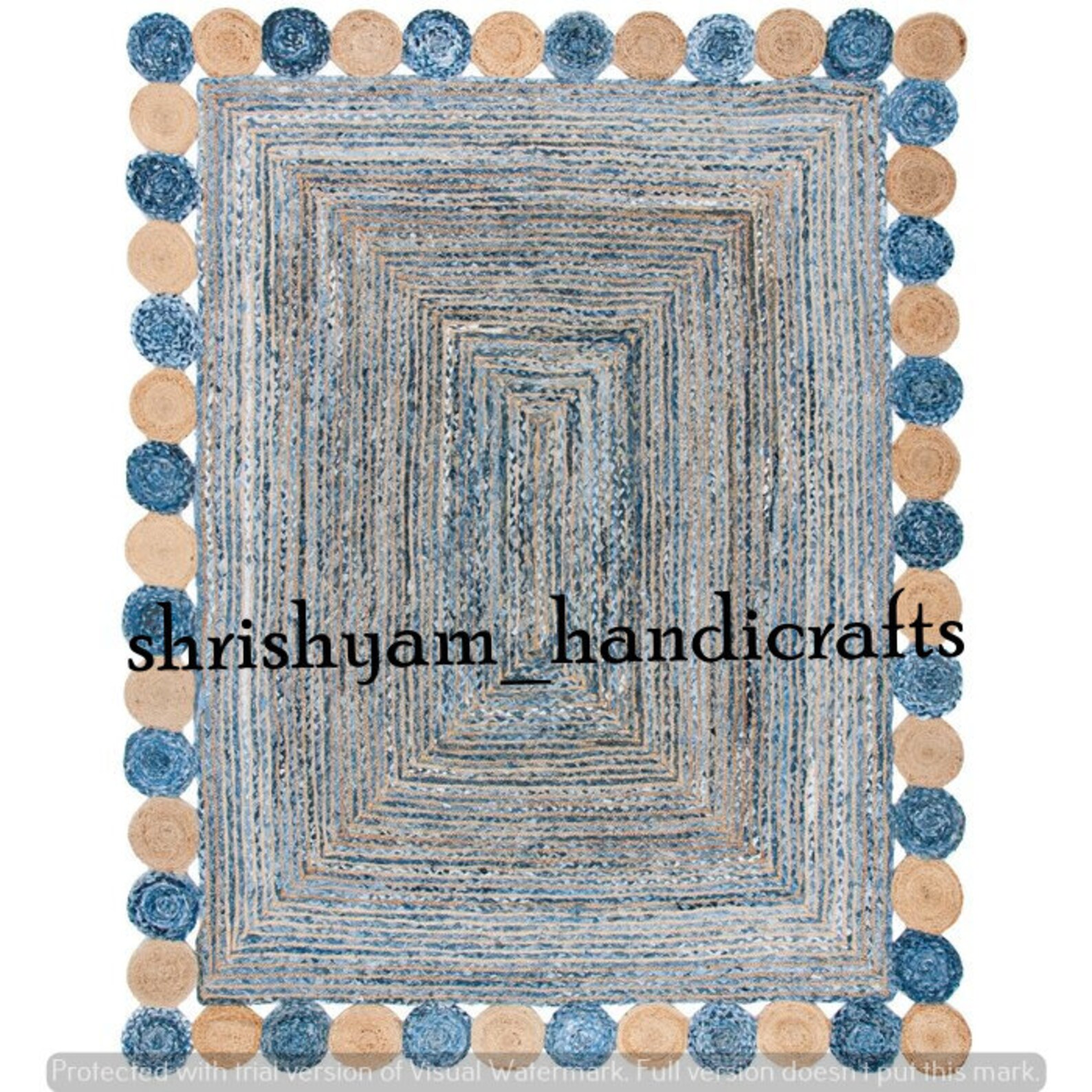 Rug Jute Natural Rectangle Braided Floor Mat Handmade Etsy