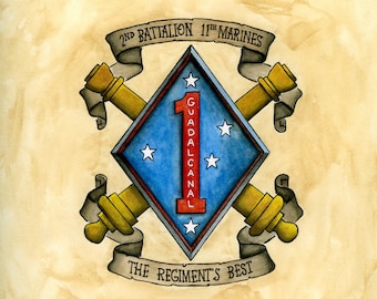 2nd Battalion 11th Marines Regiment's Best Print  , Military, Marines, Sailors, Navy, Marines, Service Members, Military Art,