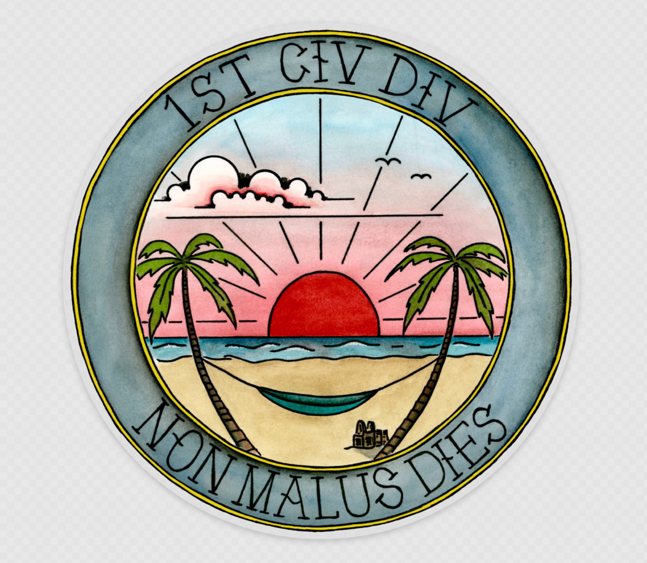 1st CIV DIV Clear Sticker, USMC, Marines, Marine Corps, Navy, Army, Air Force, Soldiers, Sailors,  1st Civilian Division, eas