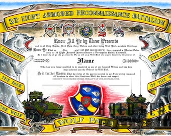 3D Light Armored Reconnaissance Battalion Certificate