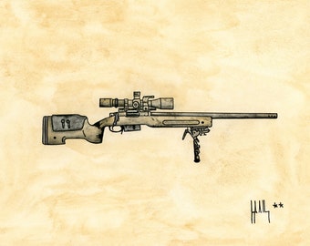 M40 Print, Veteran, Military, War, Weapons, Guns, Firearms, Bullets, Armory, Bang Stick