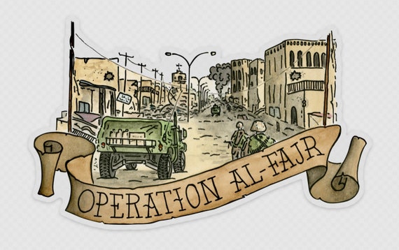 Operation Al-Fajr Clear Sticker, Iraq, Fallujah, Middles East, IRQ, Veteran, Military, War