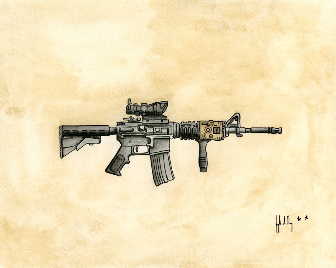 M4 Print, Veteran, Military, War, Weapons, Guns, Firearms, Bullets ...