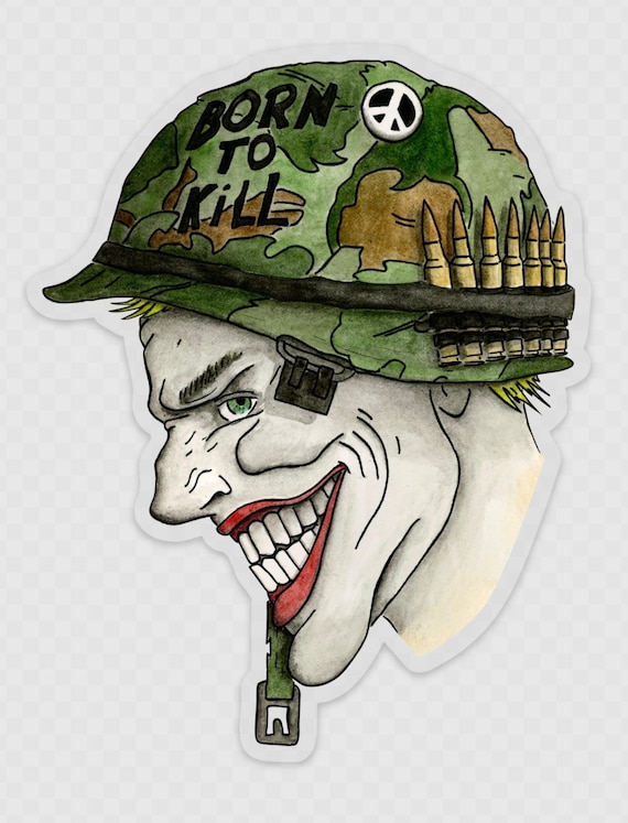 Joker Clear Sticker, Military, Marines, Veteran, Born to Kill